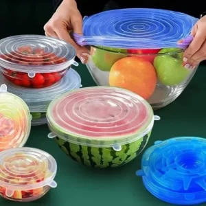 Kit 6 Tampas Silicone Flexível Lavável