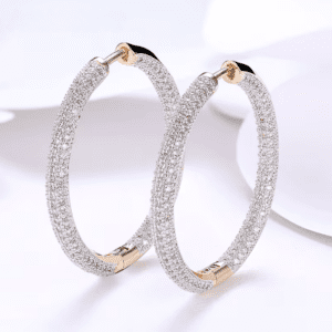Brincos Argola com Strass Elegância Clássica