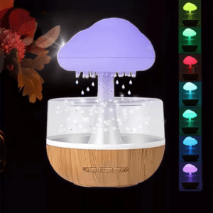 Umidificador Nuvem com Gotas de Chuva e Aromaterapia