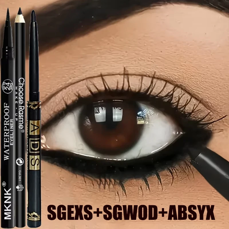 Kit 3 Lápis Delineador de Olhos à Prova d’Água | Longa Duração e Alta Precisão Kit 3 Lápis Delineador de Olhos à Prova d’Água | Longa Duração e Alta Precisão-Imagem 3