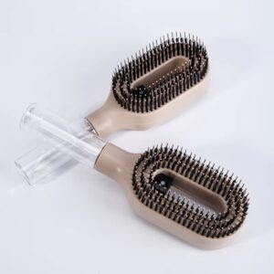 Escova de Cabelo 2 em 1 com Spray. Desembarace e Hidrate com Facilidade